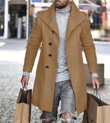 Woolen Coat Mid Length Men's Trench Coat - WOMONA.COM