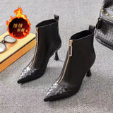 Pointed Toe Stiletto Heel Ankle Boots For Women - WOMONA.COM