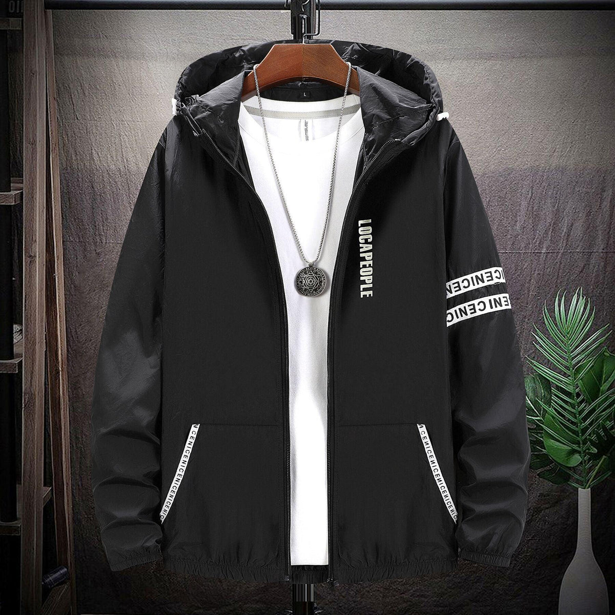 Men's Minimalist Ice Silk Sunscreen Suit Hooded Jacket - WOMONA.COM