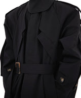 Padded Shoulder Overcoat Coat Three-dimensional Design Windbreaker Overknee Long Top