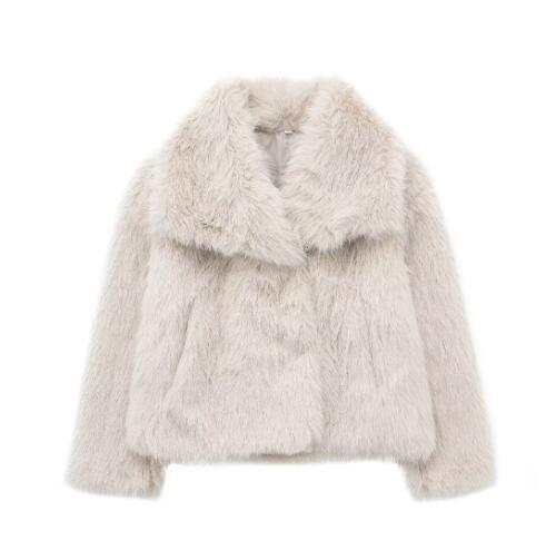 Winter Plush Coat Fashion Thicken Lapel Outwear - WOMONA.COM