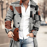 New Men's Woolen Stand Collar Medium Long Pocket Casual Coat - WOMONA.COM