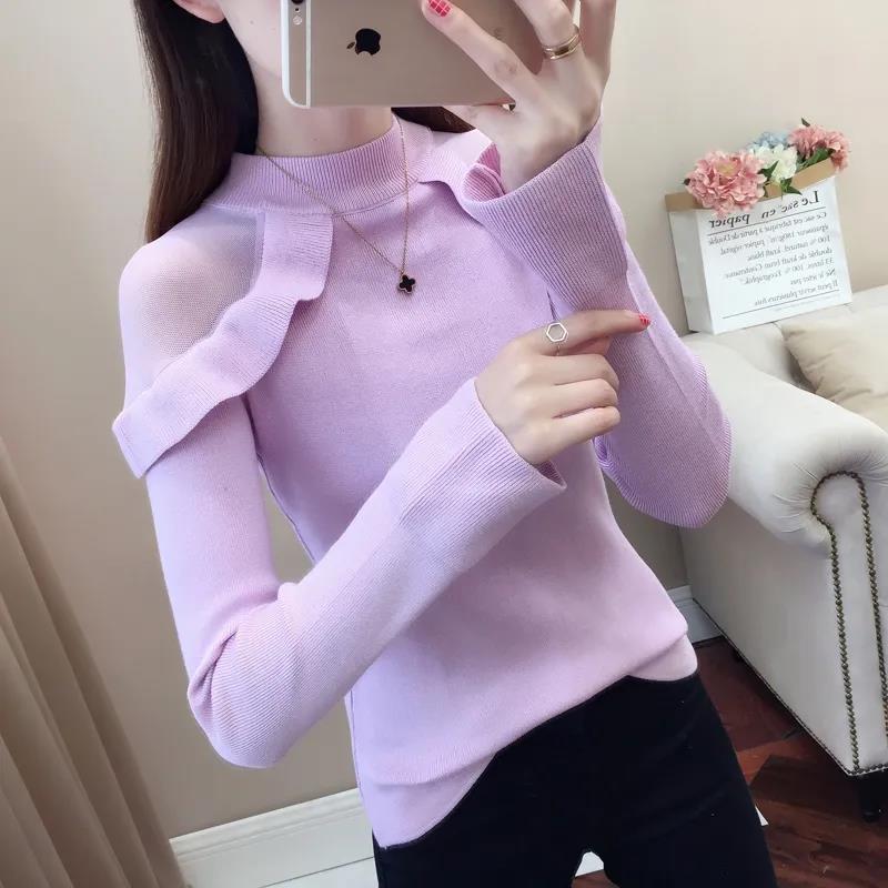 Turtleneck Long Sleeved Sweater Pullover Slim Fit - WOMONA.COM