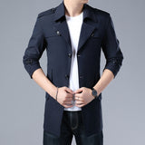 Spring And Autumn Men's Trench Coat - WOMONA.COM