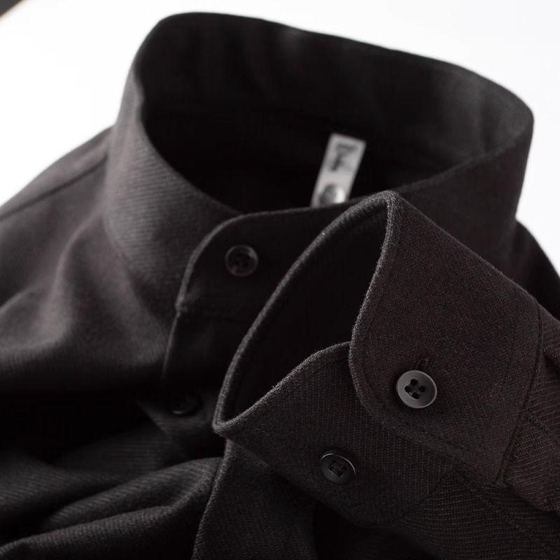 Men's slim winter padded jacket in dark charcoal with button front and stand collar