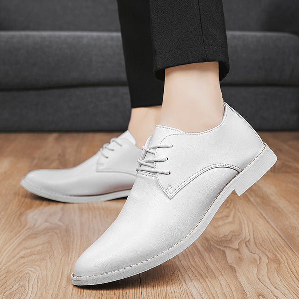 Zapatos de boda con cordones de cuero para hombre, estilo informal de negocios, tallas 39 a 46