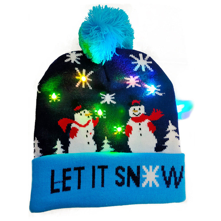 LED Christmas Hat Sweater Knitted Beanie Christmas