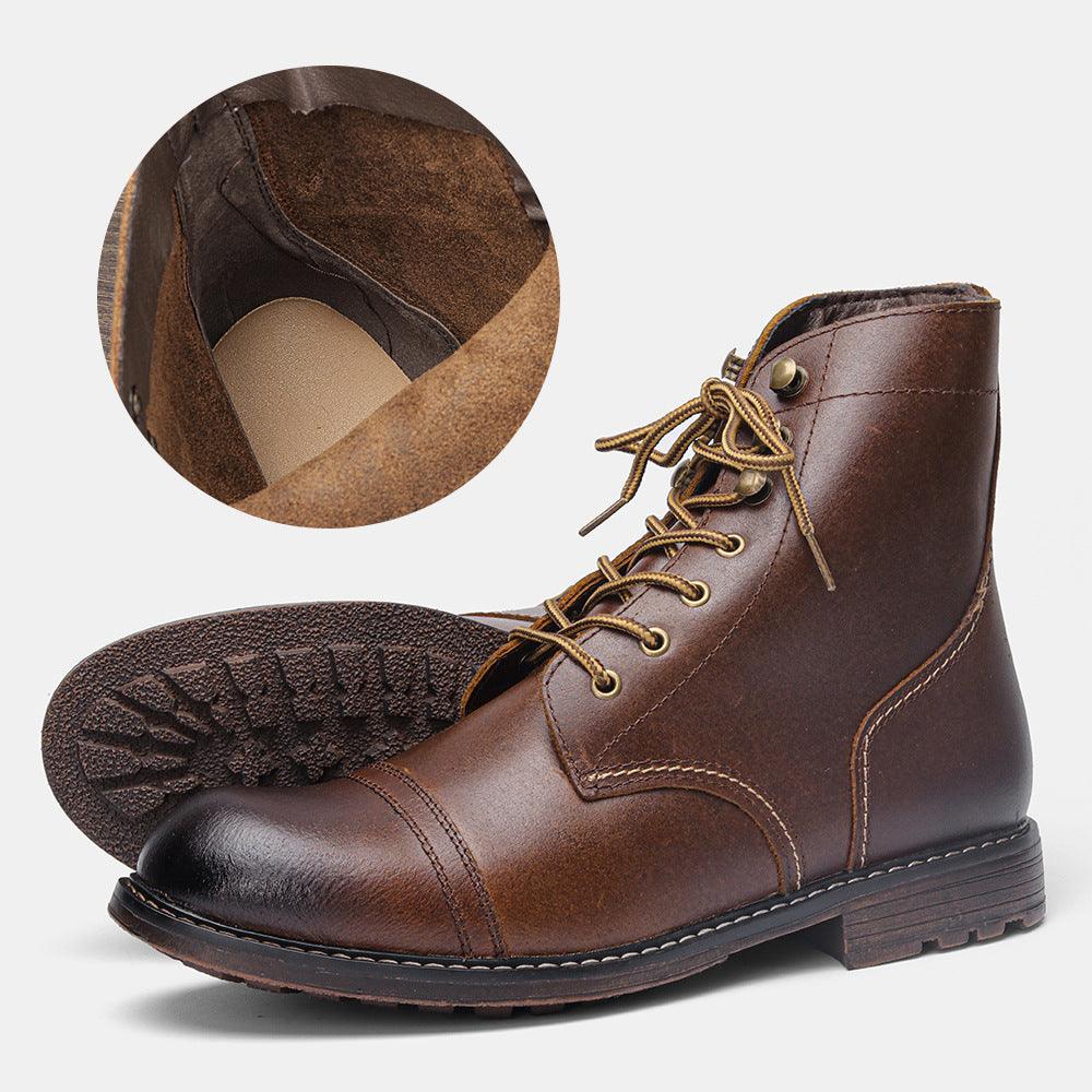 Men's Martin Top Layer Cowhide Boots - WOMONA.COM