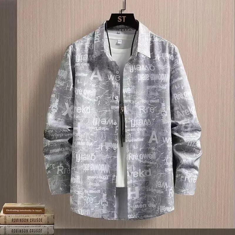 Spring And Autumn Men's Long Sleeve Shirt - WOMONA.COM