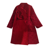 Long Thickened Stitching Woman Cotton Dress Coat