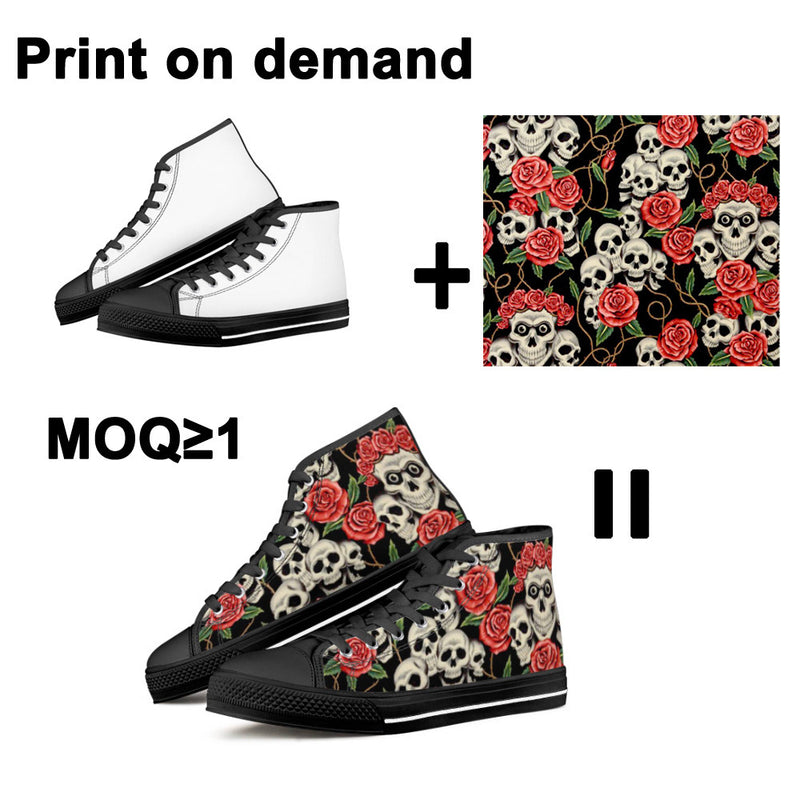 Christmas Pattern Canvas Shoes Men And Women Couple Sneakers - WOMONA.COM