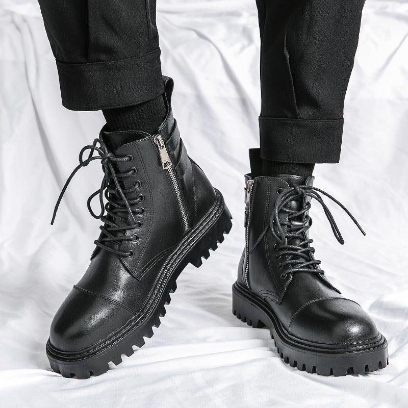 New Mid-top Round Head Chelsea Men's Boots - WOMONA.COM
