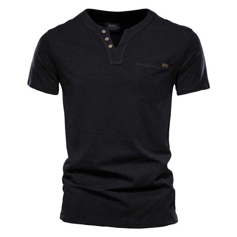 Sports T-shirt Slim Cotton Pocket Men - WOMONA.COM
