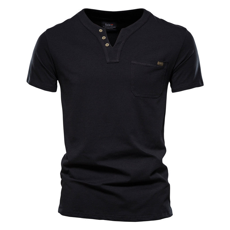 Sport T-Shirt Slim Cotton Pocket Herren