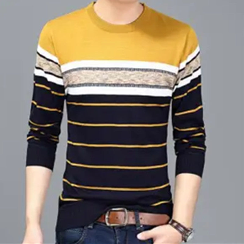 Men's Thin Knit Long Sleeve Pullover