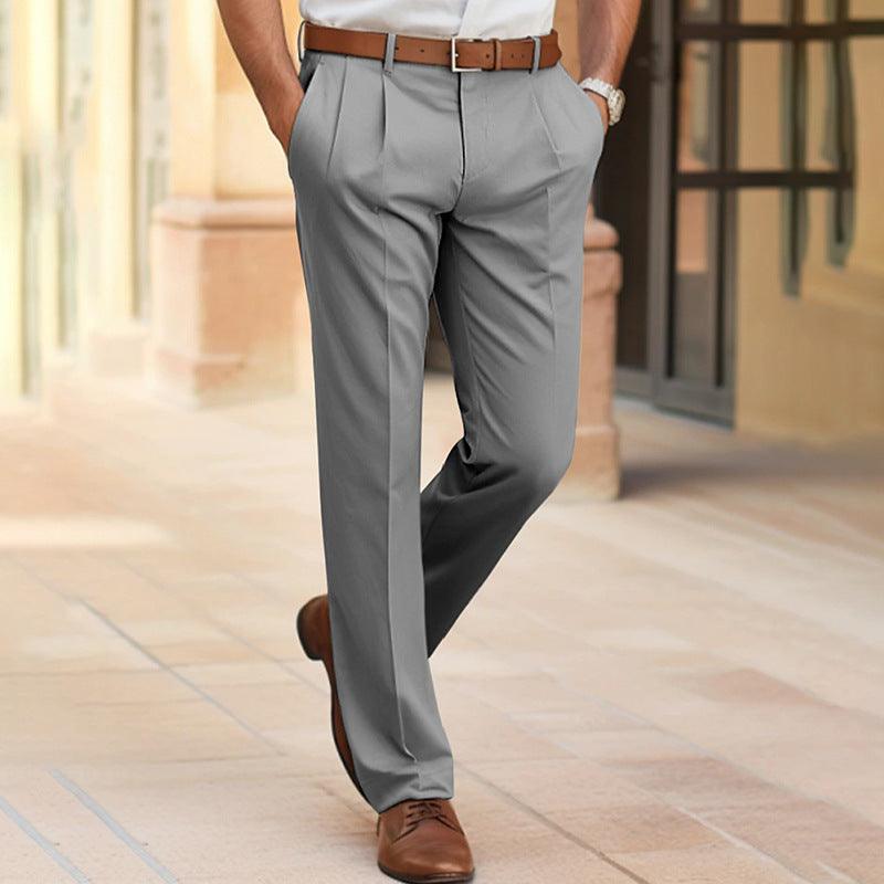 Mid Waist Straight Long Pants For Office Business Formal - WOMONA.COM
