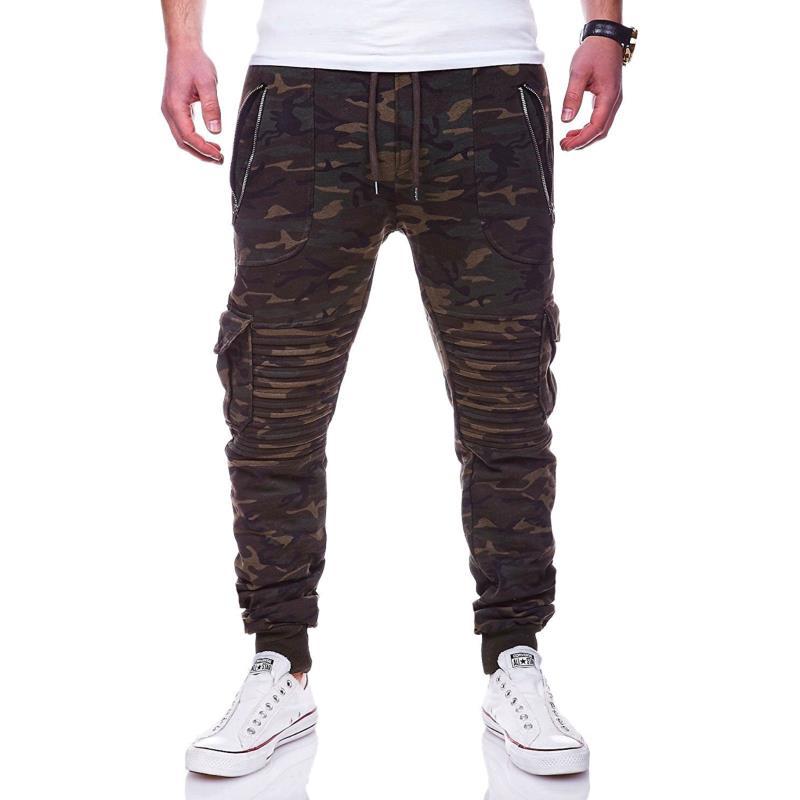 Sports Pants Striped Pleated Casual Men - WOMONA.COM