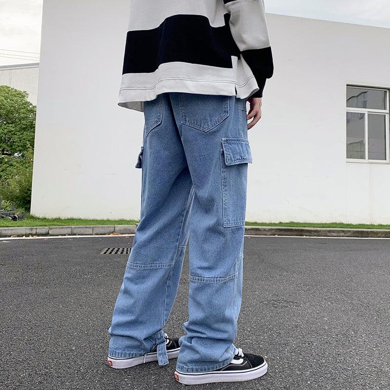Men Wide Leg Jeans Hip Hop Casual - WOMONA.COM
