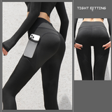 Gym Sport Seamless Leggings With Pockets Push Up High Waist Pants - WOMONA.COM