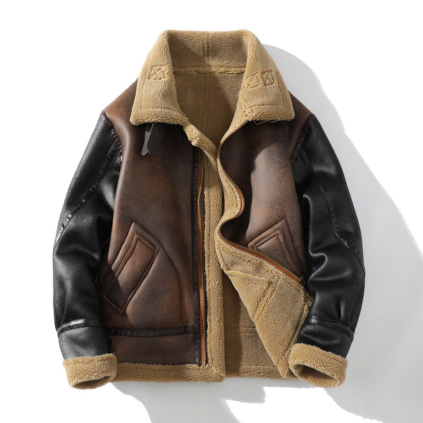 Winter Leather And Fur Jacket Men's