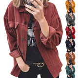 Long Sleeve Lapel Loose Thick Shirt For Women