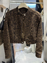 Hong Kong Style Short Leopard Print Coat