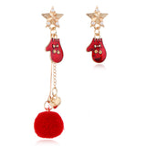 Female Asymmetrical Hair Ball Earrings - WOMONA.COM