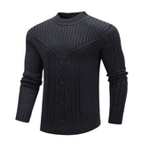 Fashion Men Solid Color Warm Jacquard Men Sweater - WOMONA.COM