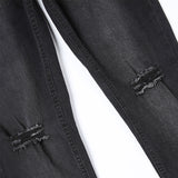 Casual Shredded Slim Zip Pencil Pants - WOMONA.COM