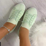 Flat Lace-Up Fly Woven Mesh Breathable Shoes - WOMONA.COM