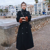 Double-breasted Belted Trench Coat With Waist