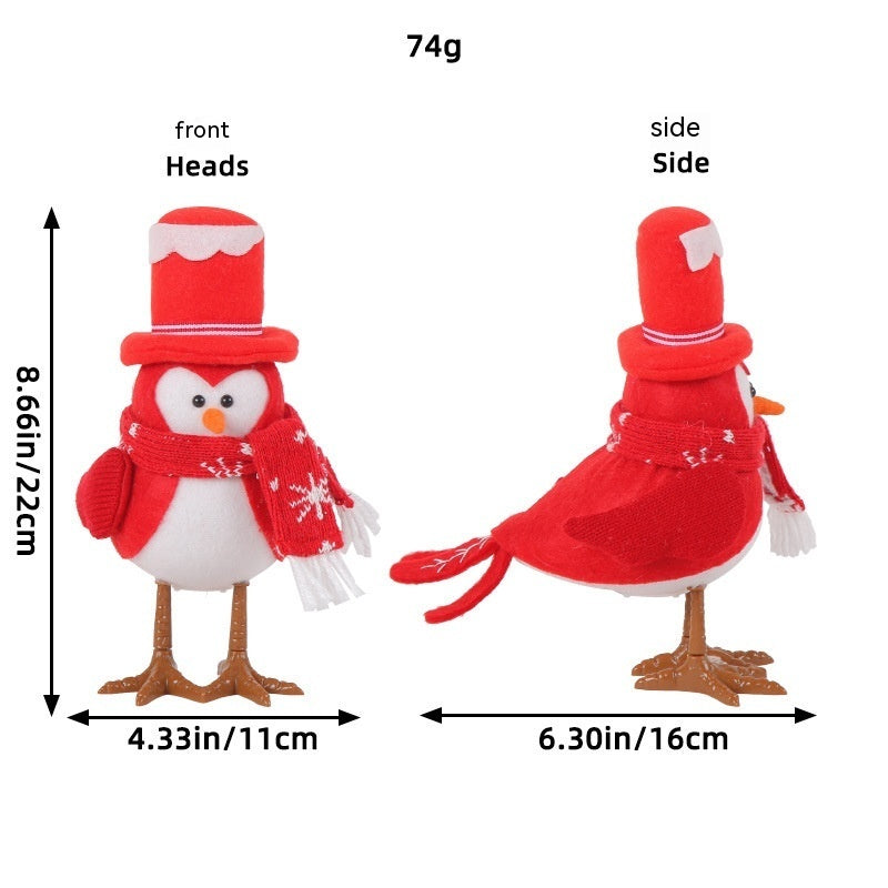 Adornos decorativos para mesa de regalo navideño con pájaro luminoso de Navidad de Jingchen