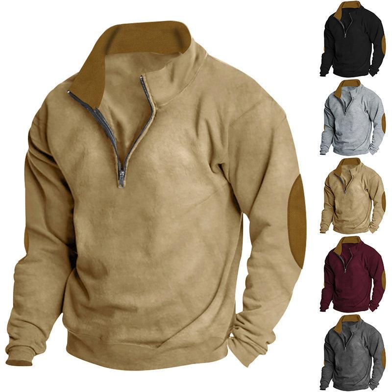 Casual Multicolor Stand Collar Long Sleeve Sweater - WOMONA.COM