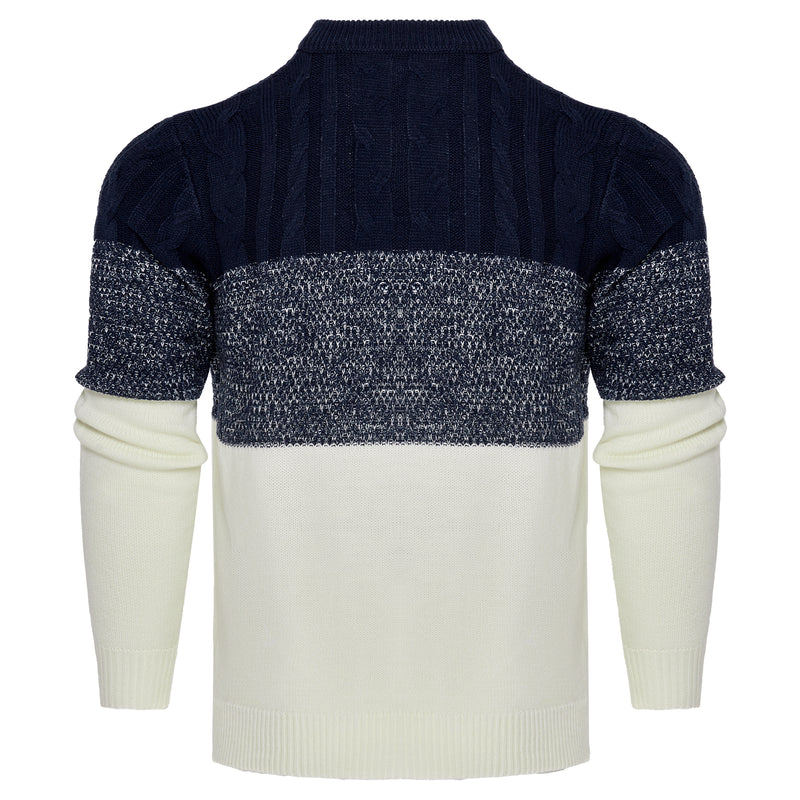 Men's Casual Cable Knit Pullover Sweater - WOMONA.COM