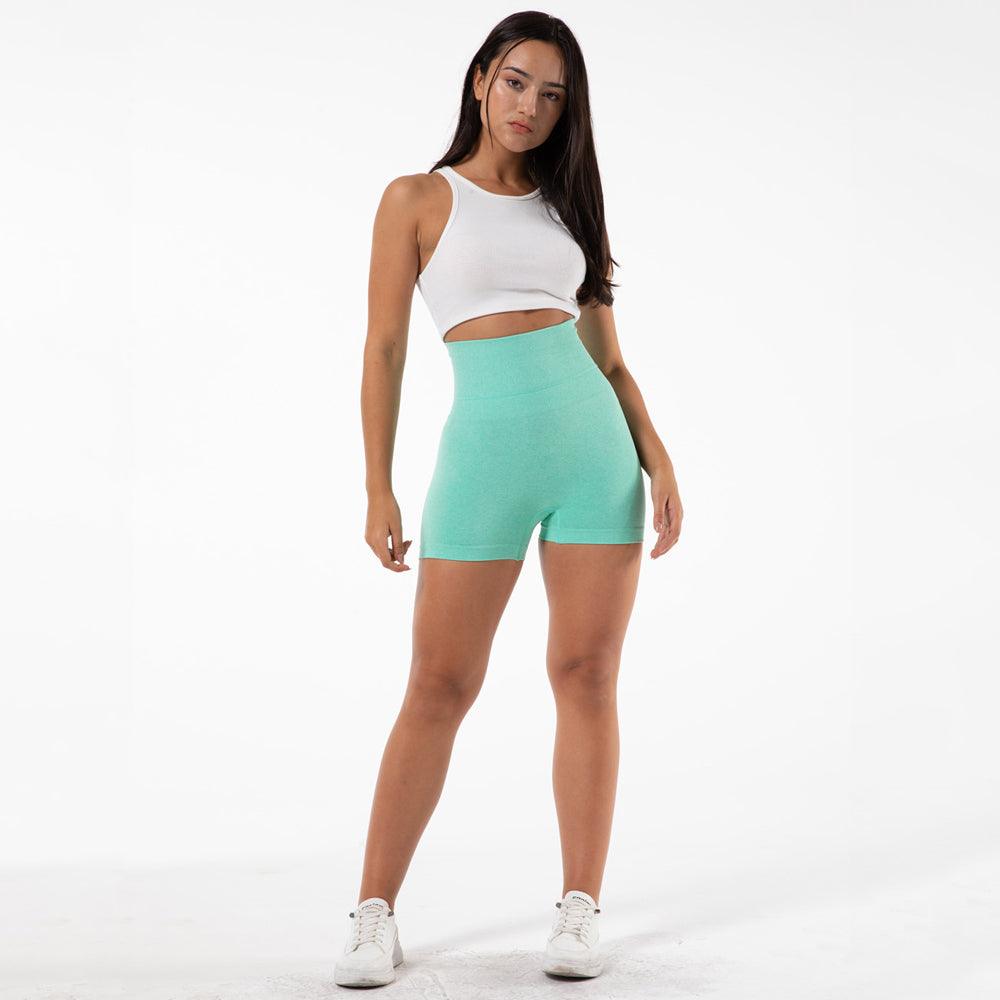 Soft Material Fitness Exercise High Waist Fitness Yoga Shorts - WOMONA.COM