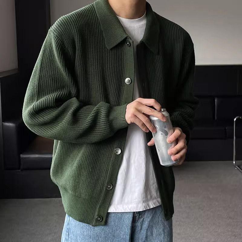 Men's Loose Retro Long Sleeve Cardigan