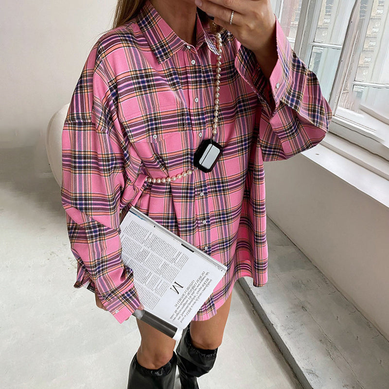 Women's Fashionable All-match Retro Classic Plaid Shirt - WOMONA.COM