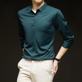 Business Formal Wear Autumn New Black Casual Shirt - WOMONA.COM