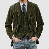 Corduroy Jacket Winter Solid Color Casual Blazer - WOMONA.COM