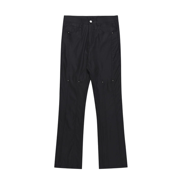 Rivet Slightly Flared Casual Men High Street Suit Pants - WOMONA.COM