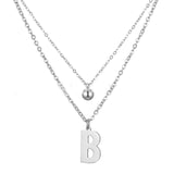 Double-layer Letter Necklace Ornament - WOMONA.COM