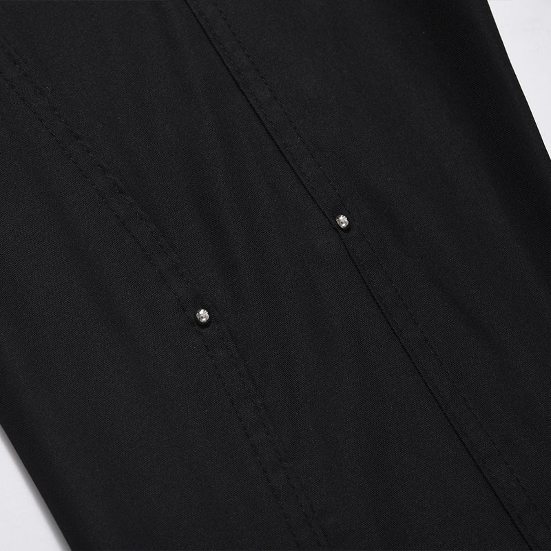 Rivet Slightly Flared Casual Men High Street Suit Pants - WOMONA.COM