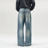 Lockere Jeans im amerikanischen Stil mit verwaschenem Splash-Ink