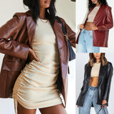 Women's Versatile Casual Warm Leather Jacket