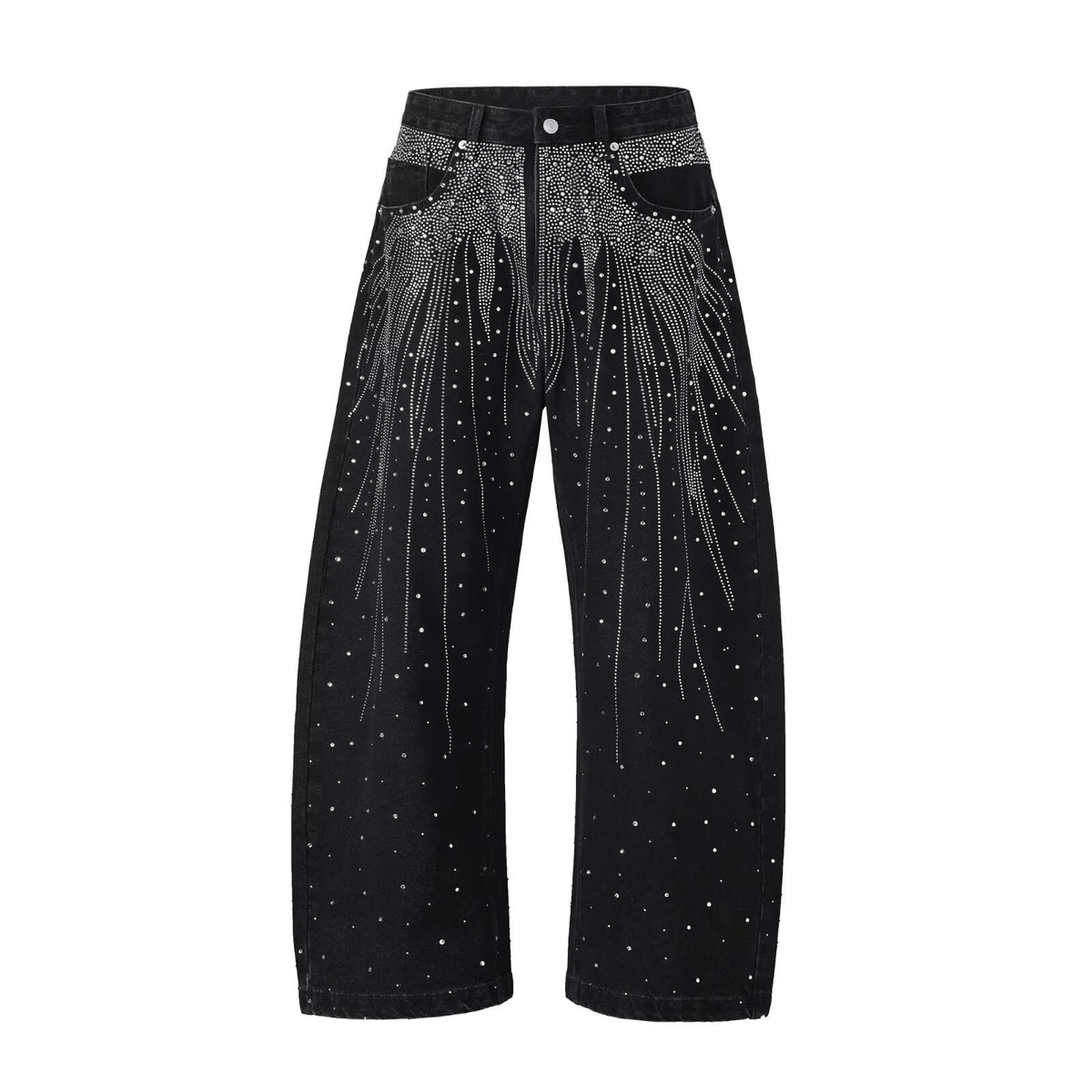 Loose-fit Slimming Polka-dot Wide-leg Jeans