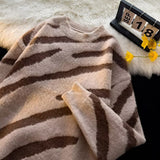 American Zebra Pattern Irregular Sweater