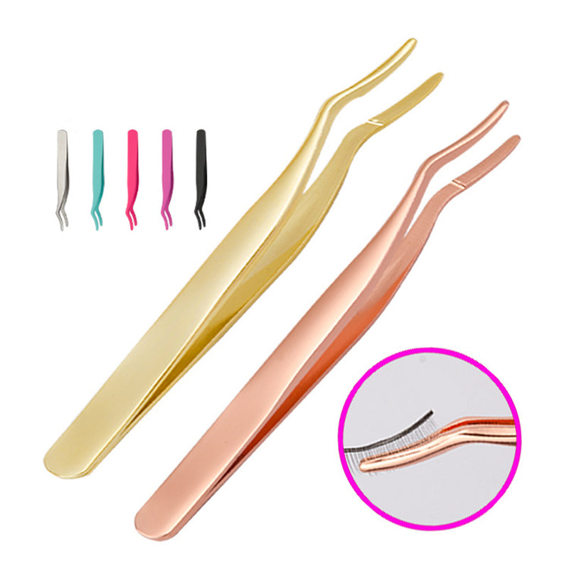 Stainless Steel Eyelash Curler Aid Tweezers - WOMONA.COM