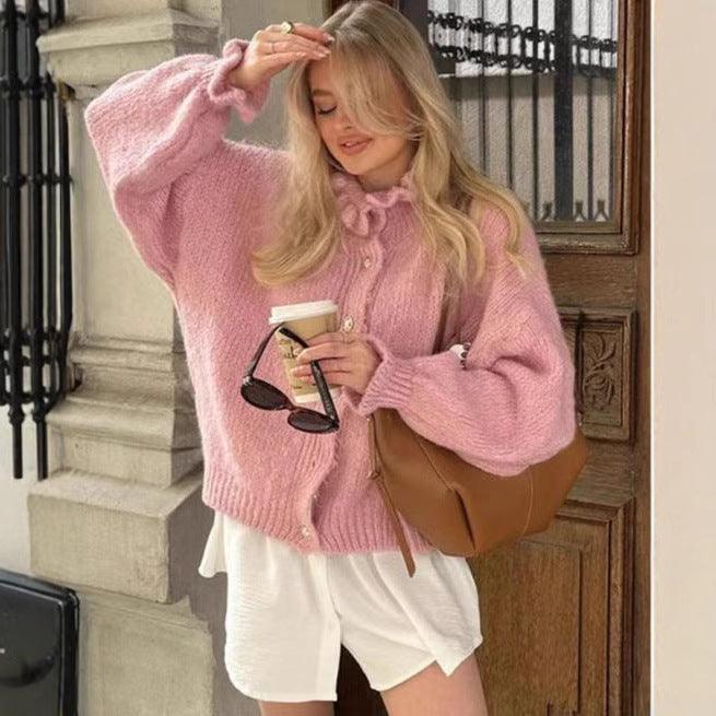 Women's Preppy Style Round Neck Sweater - WOMONA.COM