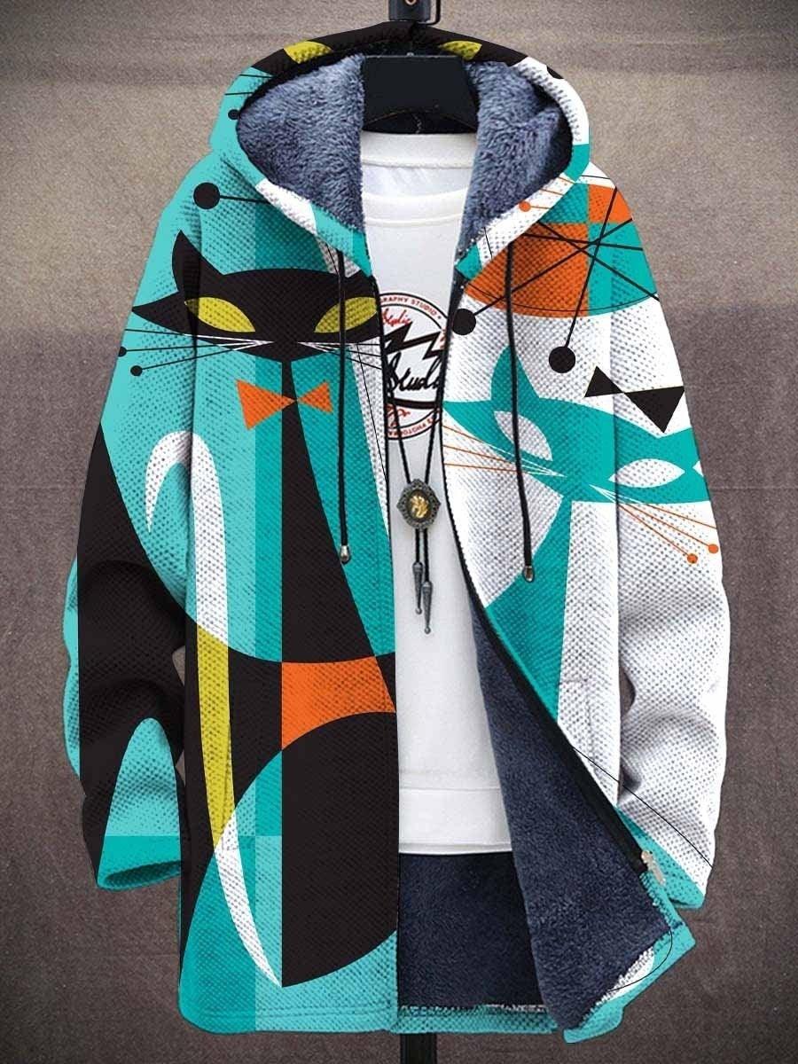 Men's Digital Printed Stand Collar Jacket - WOMONA.COM