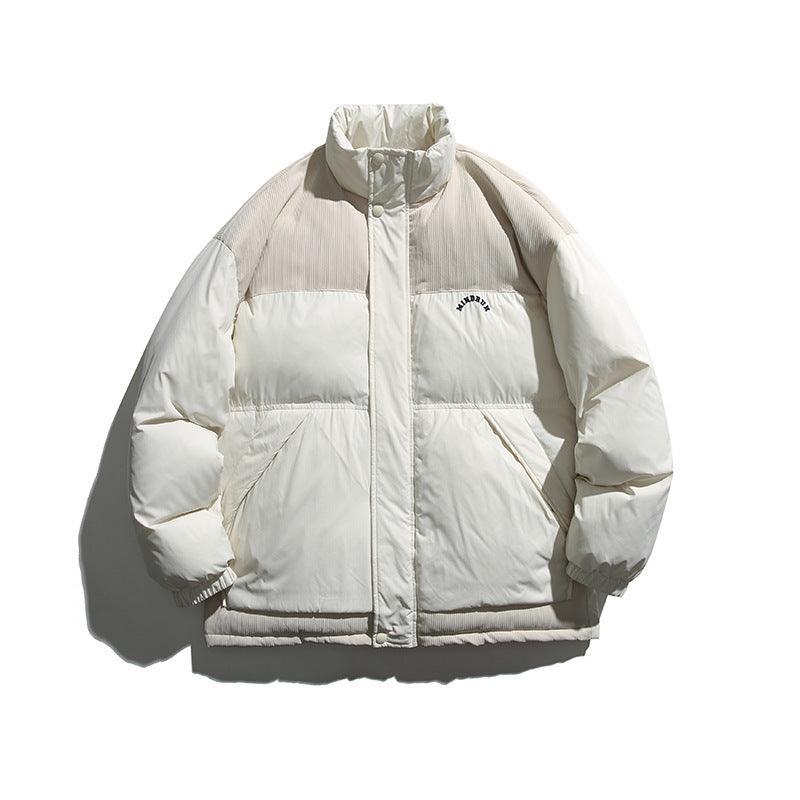 Winter Thick Retro Stitching Corduroy Cotton-padded Jacket - WOMONA.COM